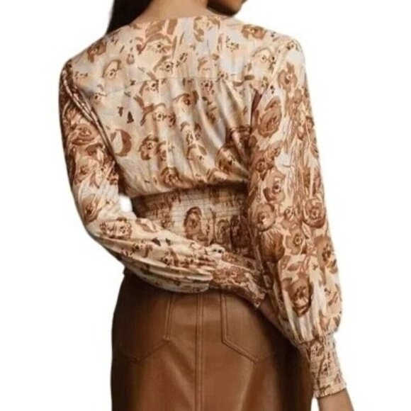 Anthropologie Tiny Womens Small‎ Valentina Long-Sleeve Printed Surplice Top NWT - Picture 2 of 13